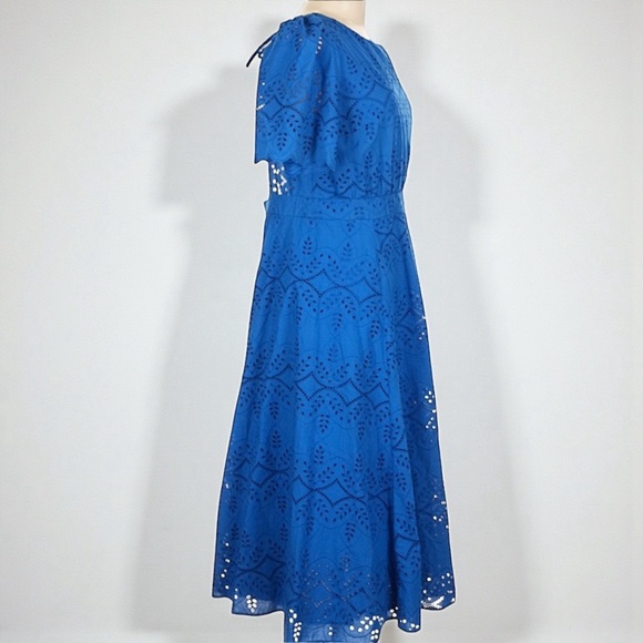 Sézane Ladya Embroidered Midi Dress in Vibrant Blue FR 44/ US 12 - Picture 6 of 13